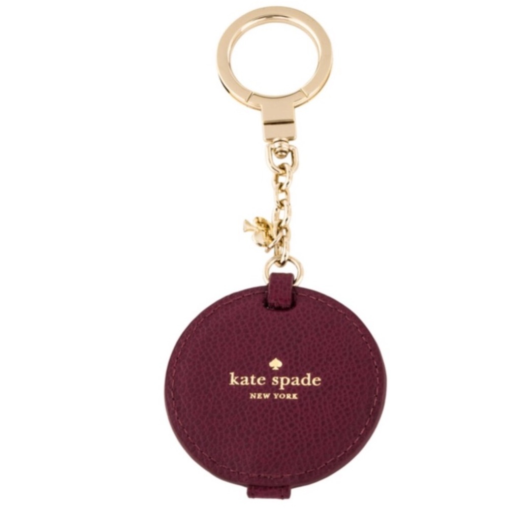 kate spade circle mirror keychain FOB NWOT in “Black Cherry” **HOST PICK**